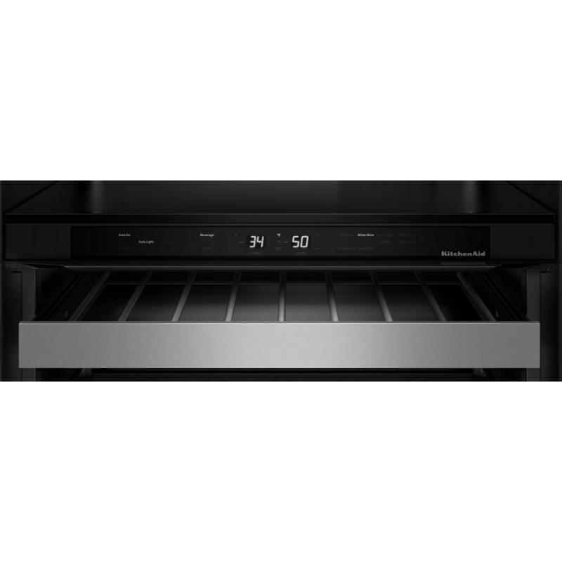 24" KitchenAid Beverage Center with Glass Door and Metal-Front Racks - KUBR524SSB