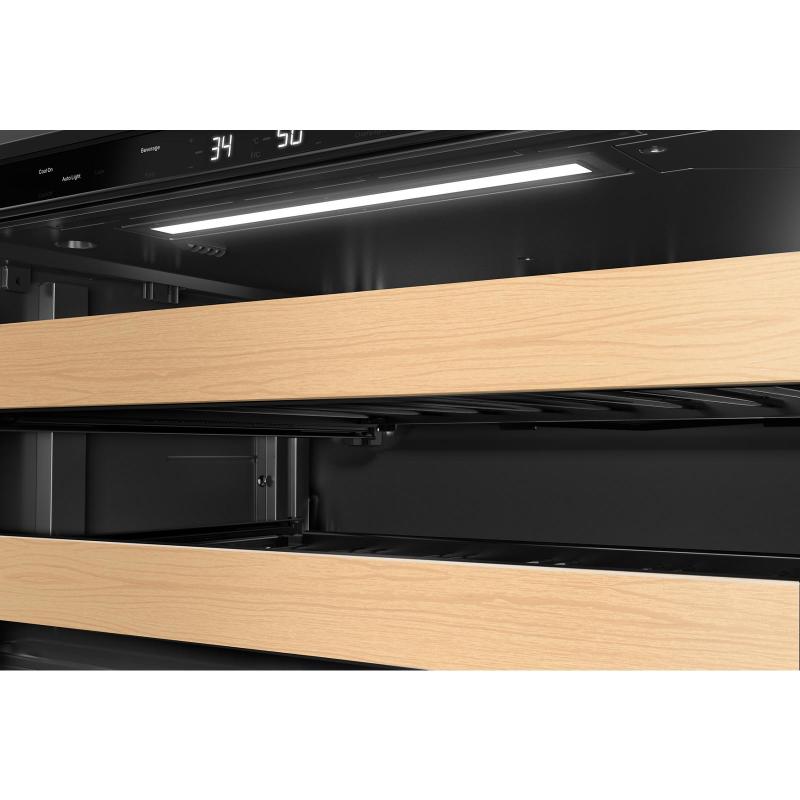 24" KitchenAid Beverage Center with Glass Door and Wood-Front Racks - KUBL524SBE