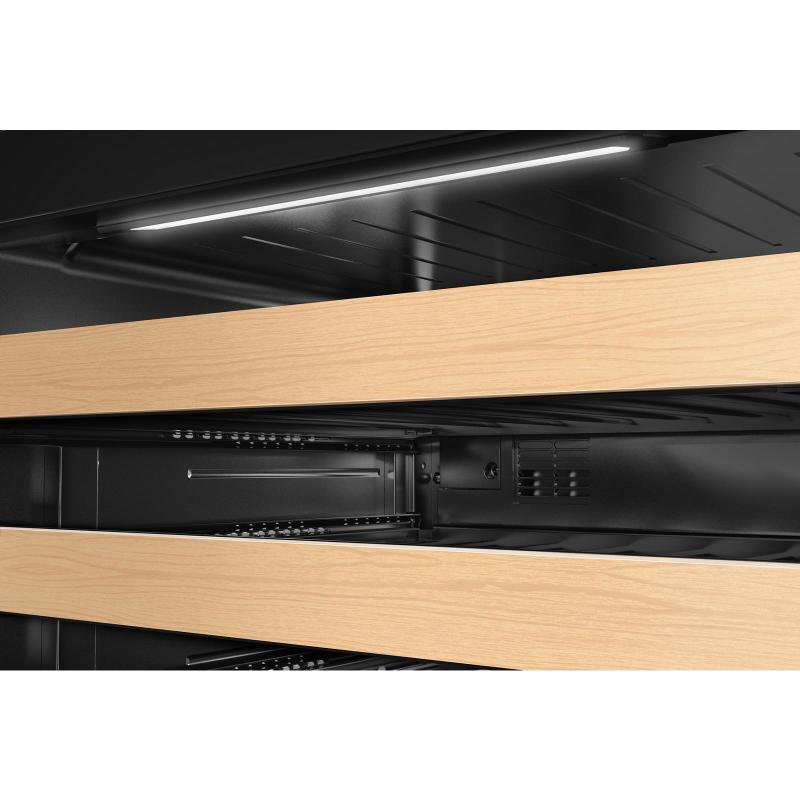 24" KitchenAid Undercounter Wine Cellar with Full-Extension Wood-Front Racks - KUWL524SBE