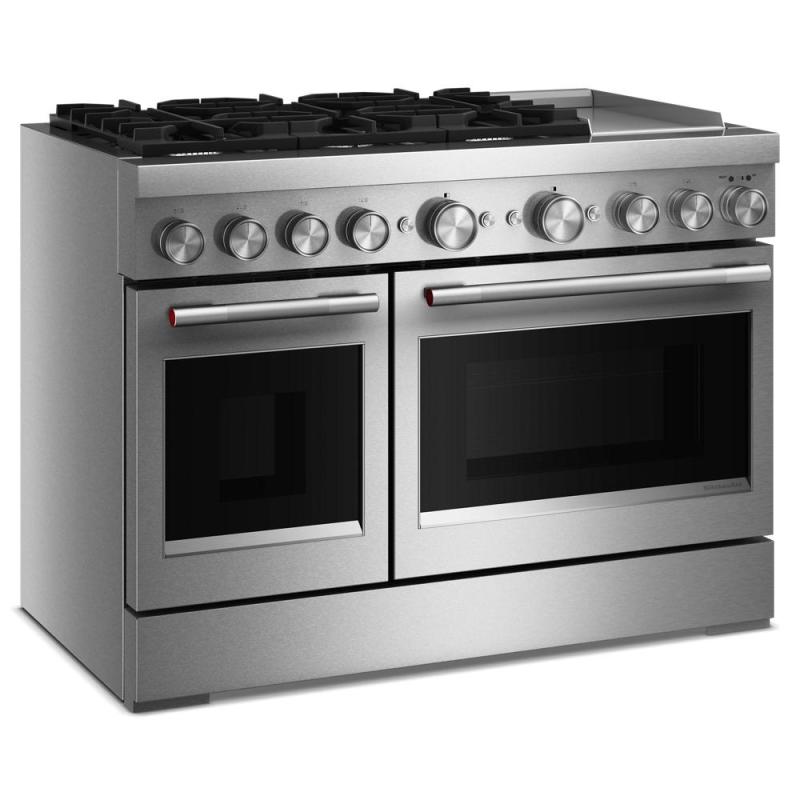 48" KitchenAid 6 Burner Commercial-Style Dual Fuel Range with Griddle - KFDD948SSS