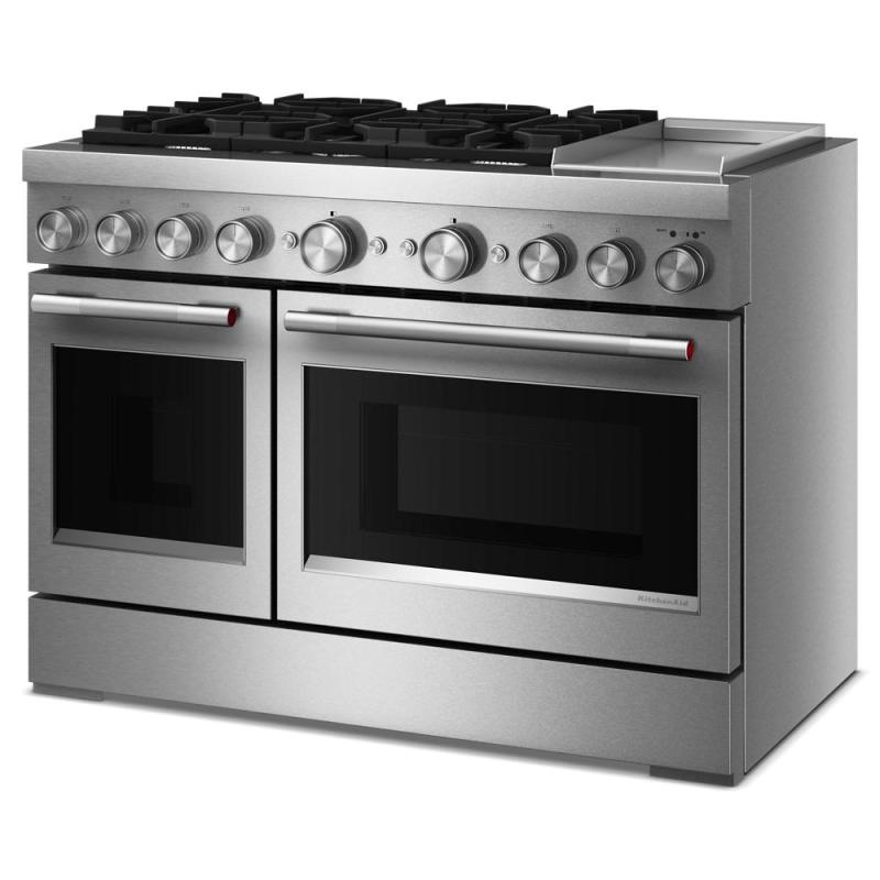 48" KitchenAid 6 Burner Commercial-Style Dual Fuel Range with Griddle - KFDD948SSS