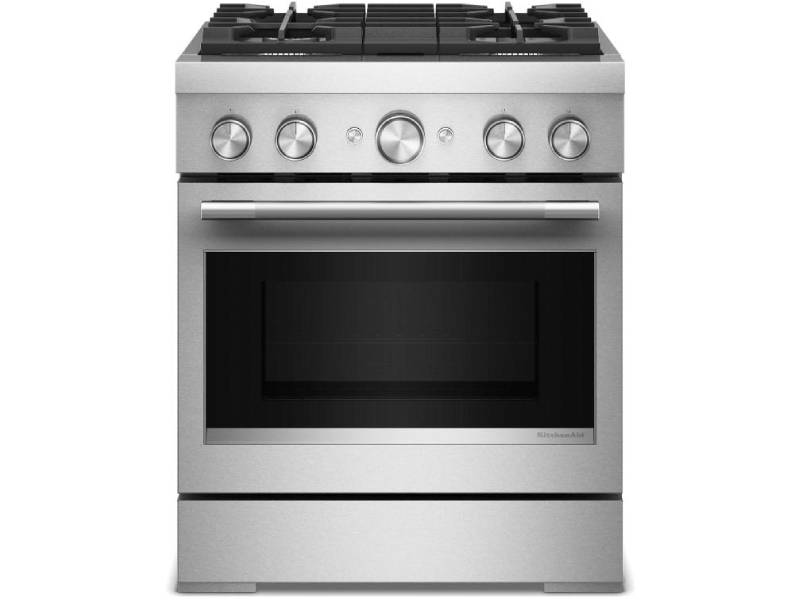 30" KitchenAid 4 Burner Commercial-Style Dual Fuel Range - KFDS930SSS