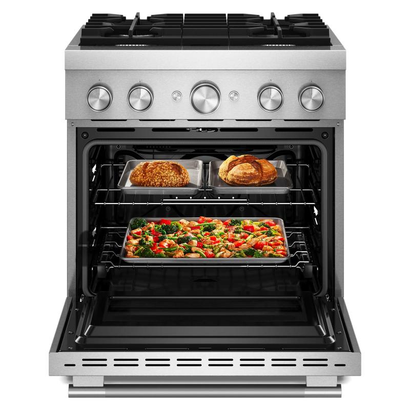 30" KitchenAid 4 Burner Commercial-Style Dual Fuel Range - KFDS930SSS