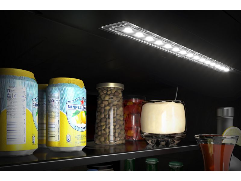 24" KitchenAid Beverage Center with Glass Door and Wood-Front Racks - KUBL524SPS