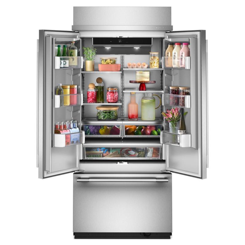 36" Kitchenaid 20.8 Cu. Ft. Built-In French Door Bottom Mount Refrigerator - KBFN536SPS
