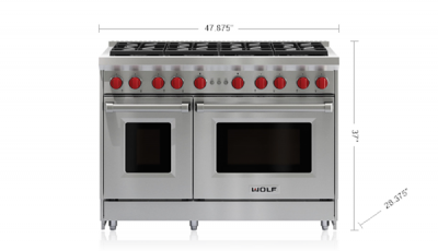 48" Wolf Pro-Style Gas Range with 8 Burners - GR488-LP