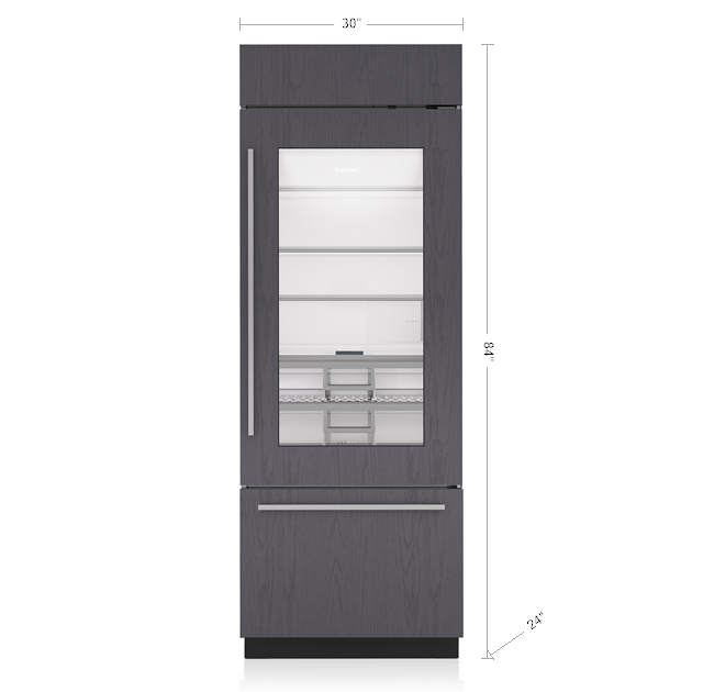 30" SubZero Left Hinge Classic Over-and-Under Refrigerator With Glass Door In Panel Ready - CL3050UG/O/L