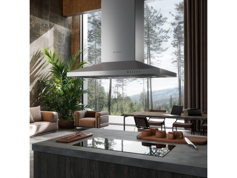 36" Faber Dama Isola Island Range Hood in Stainless Steel - DAMAIS36SSV2