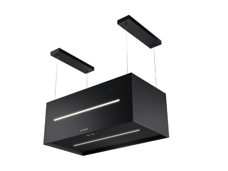 31" Graziosa Isola Island Range Hood 600 CFM in Matte Black - GRAZIS30BKV