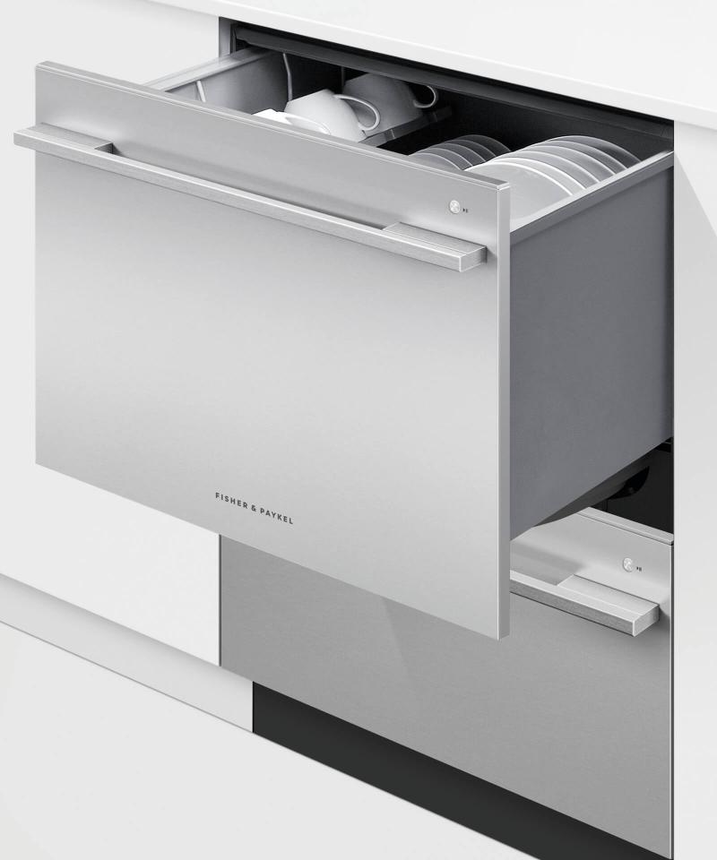 24" Fisher & Paykel Double DishDrawer, 14 Place Settings, Sanitize (Tall) - DD24DDFTX9 N