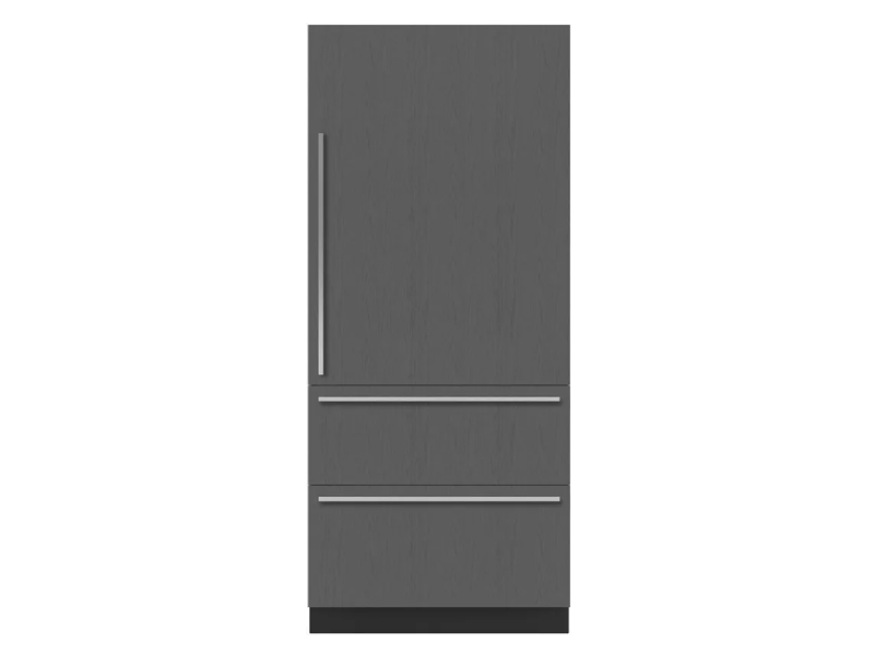 36" SubZero Designer Right Hinge Over-and-Under Refrigerator With Ice Maker and Internal Dispenser - DET3650CIID/R