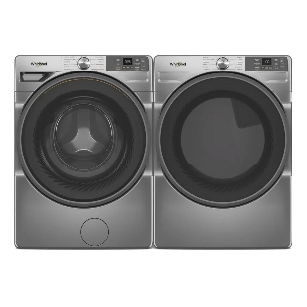 27" Whirlpool 5.2 Cu. Ft. Smart Front Load Washer and 7.4 Cu. Ft. Front Load Dryer - WFW5720RU-YWED5720RU