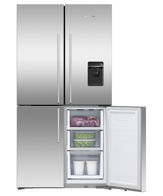 36" Fisher & Paykel 18.9 Cu. Ft. Freestanding Quad Door Refrigerator in Stainless Steel - RF203QDUVX1