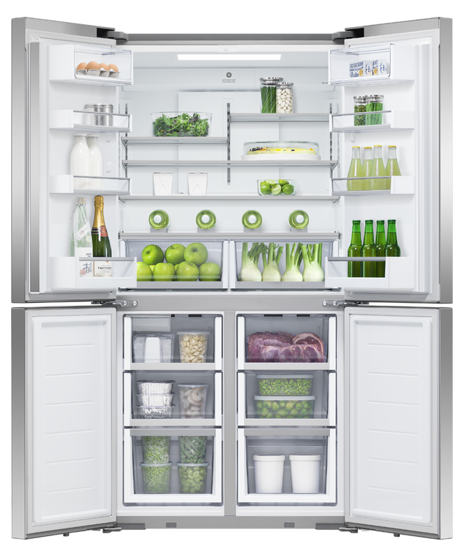 36" Fisher & Paykel 18.9 Cu. Ft. Freestanding Quad Door Refrigerator in Stainless Steel - RF203QDUVX1