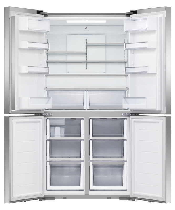 36" Fisher & Paykel 18.9 Cu. Ft. Freestanding Quad Door Refrigerator in Stainless Steel - RF203QDUVX1