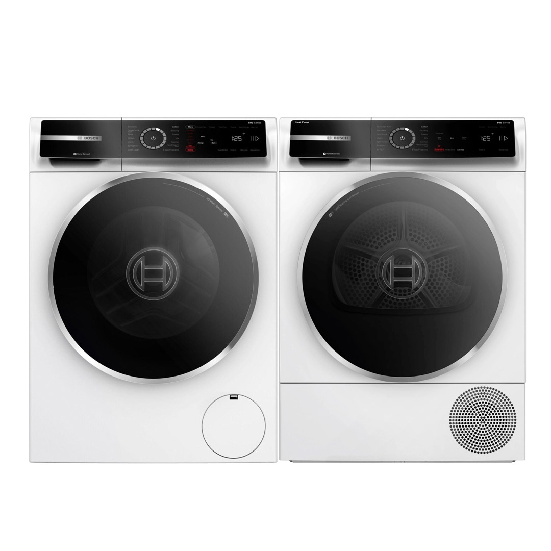 24" Bosch 500 Series Compact Washer and 500 Series Heat Pump Dryer - WGB24600UC-WQB245B0UC