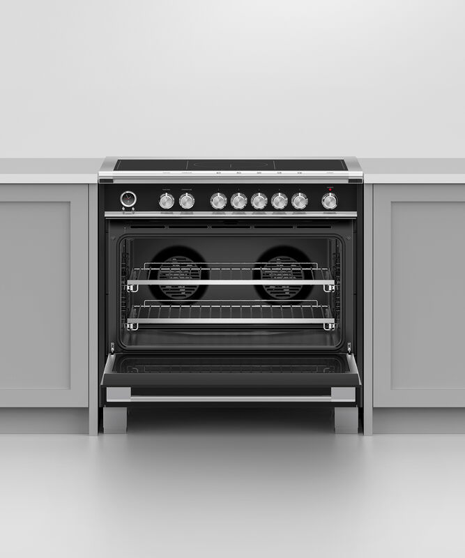 36" Fisher & Paykel Series 9 Classic Induction Range With SmartZone In Black - OR36SCI6B1
