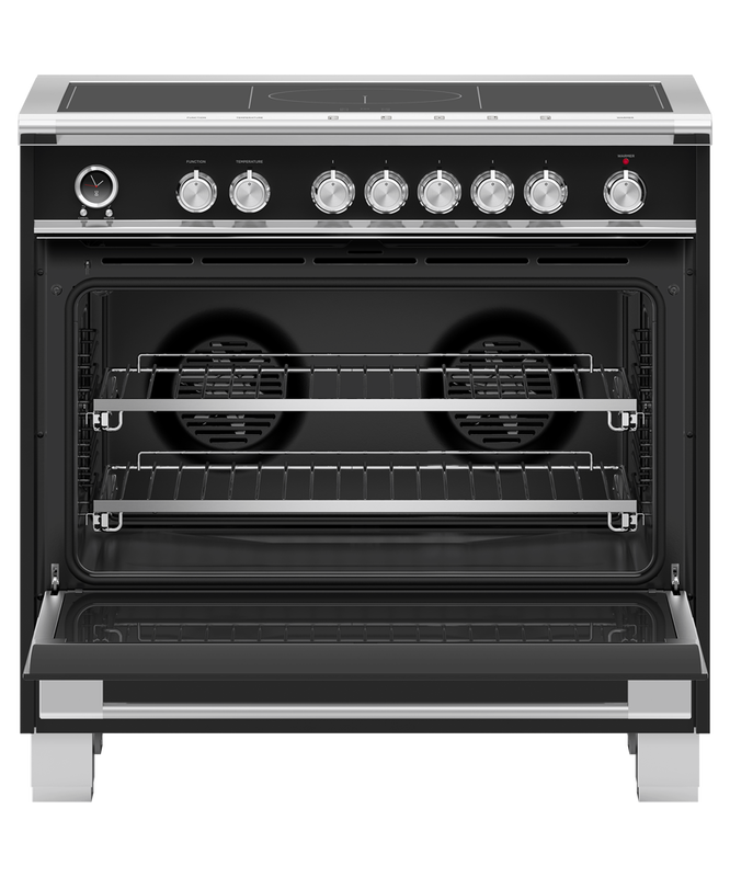 36" Fisher & Paykel Series 9 Classic Induction Range With SmartZone In Black - OR36SCI6B1