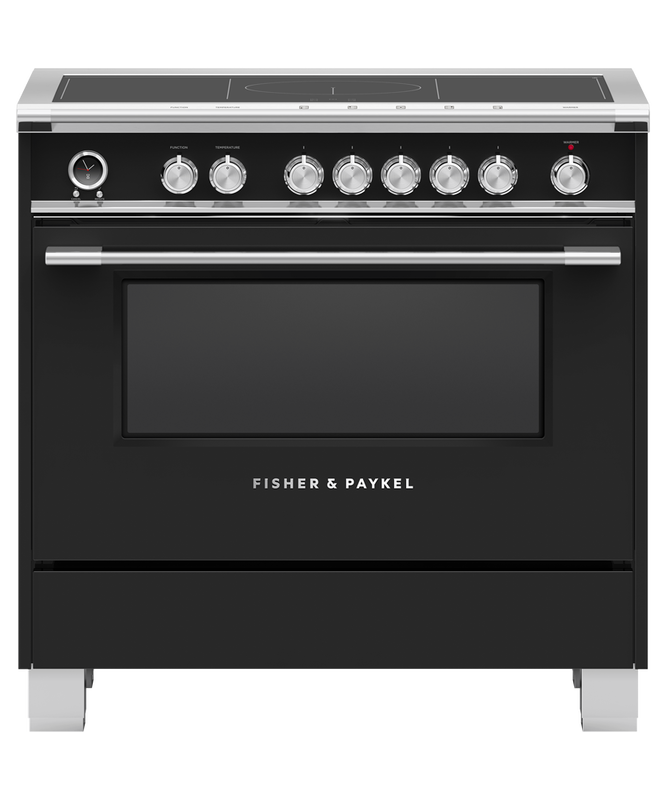 36" Fisher & Paykel Series 9 Classic Induction Range With SmartZone In Black - OR36SCI6B1