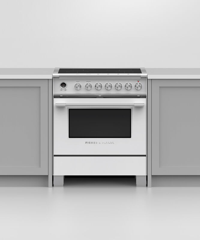 30" Fisher & Paykel Series 9 Classic Induction Range With 4 Zones In White - OR30SCI6W1