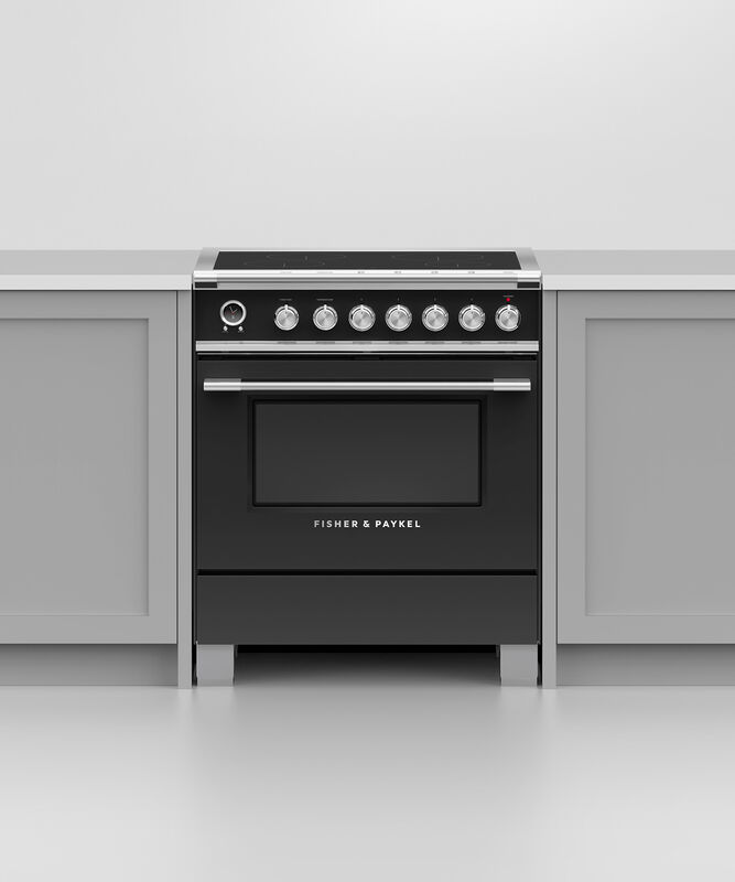 30" Fisher & Paykel Series 9 Classic Induction Range With 4 Zones In Black - OR30SCI6B1