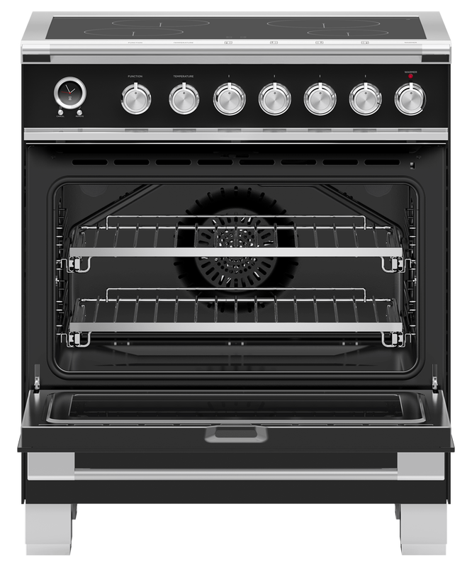 30" Fisher & Paykel Series 9 Classic Induction Range With 4 Zones In Black - OR30SCI6B1