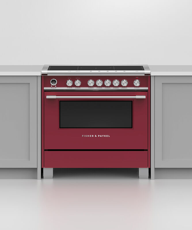 36" Fisher & Paykel Series 9 Classic Induction Range With SmartZone In Red - OR36SCI6R1