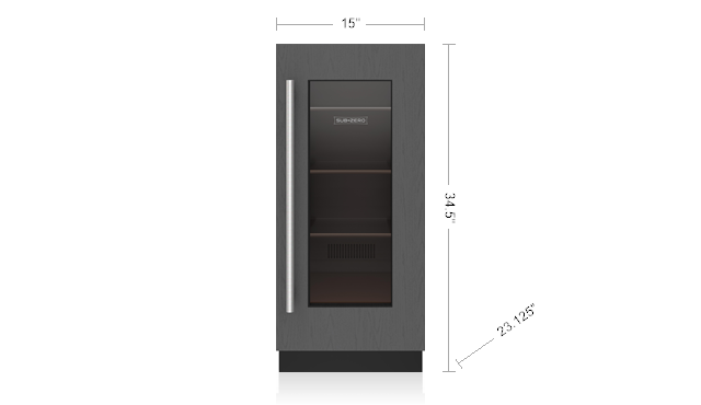 15" SubZero 3.1 Cu. Ft. Designer Left-Hinge Undercounter Beverage Center in Panel Ready - DEU1550BG/L
