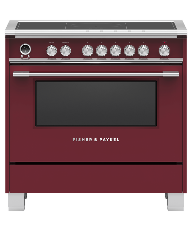 36" Fisher & Paykel Series 9 Classic Induction Range With SmartZone In Red - OR36SCI6R1