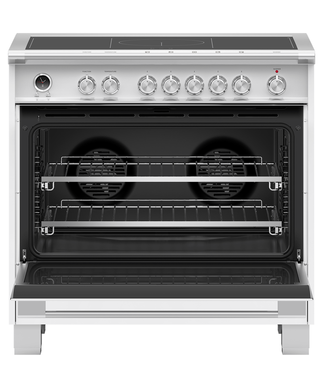 36" Fisher & Paykel Series 9 Classic Induction Range With SmartZone In White - OR36SCI6W1