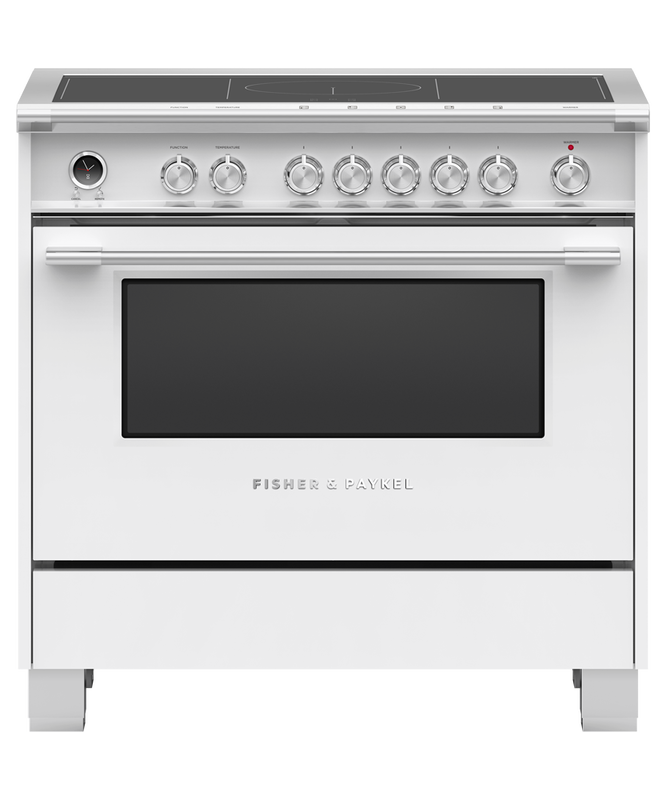 36" Fisher & Paykel Series 9 Classic Induction Range With SmartZone In White - OR36SCI6W1