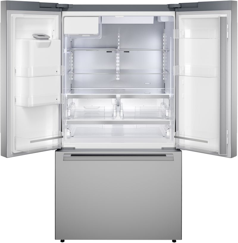 36" Bosch 500 Series French Door Bottom Mount Refrigerator Brushed steel Anti-Fingerprint Total No Frost - B36FD52SNS