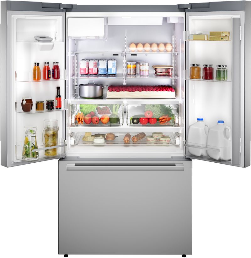 36" Bosch 500 Series French Door Bottom Mount Refrigerator Brushed steel Anti-Fingerprint Total No Frost - B36FD52SNS