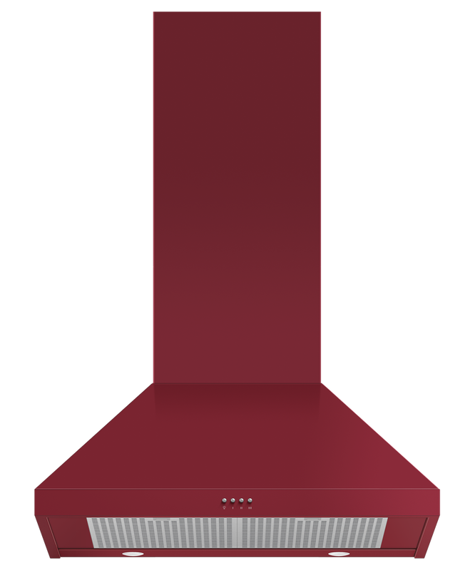 30" Fisher & Paykel Pyramid Chimney Wall Range Hood in Red - HC30PCR1