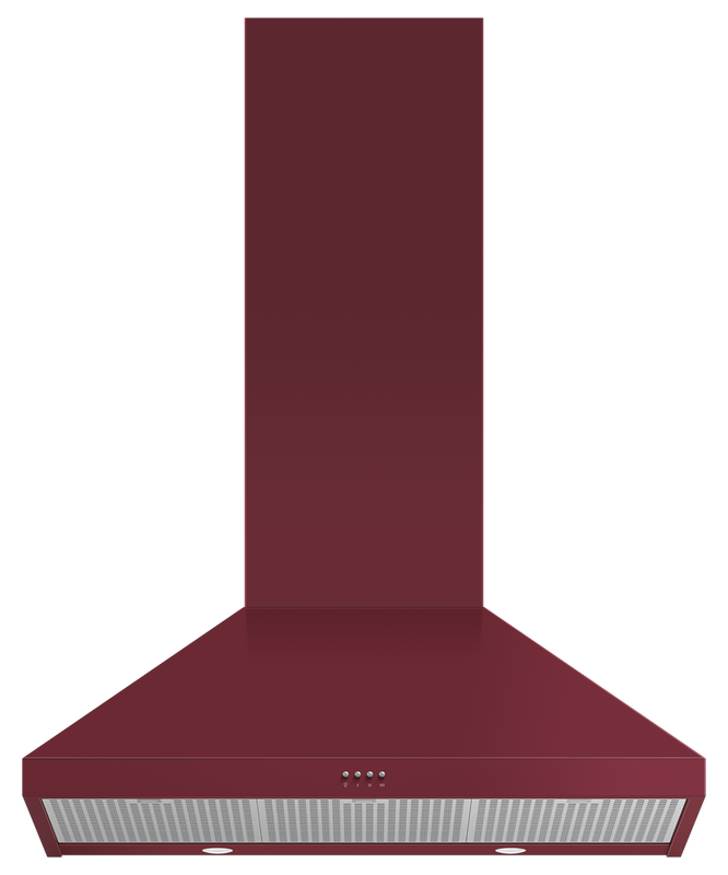 36" Fisher & Paykel Pyramid Chimney Wall Range Hood in Red - HC36PCR1