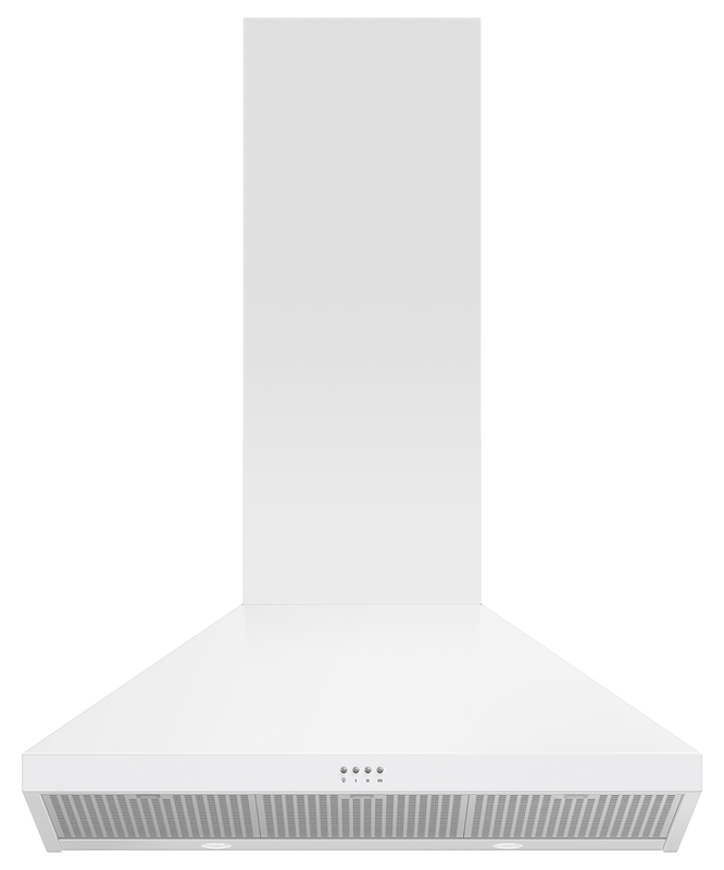 36" Fisher & Paykel Pyramid Chimney Wall Range Hood in White - HC36PCW1