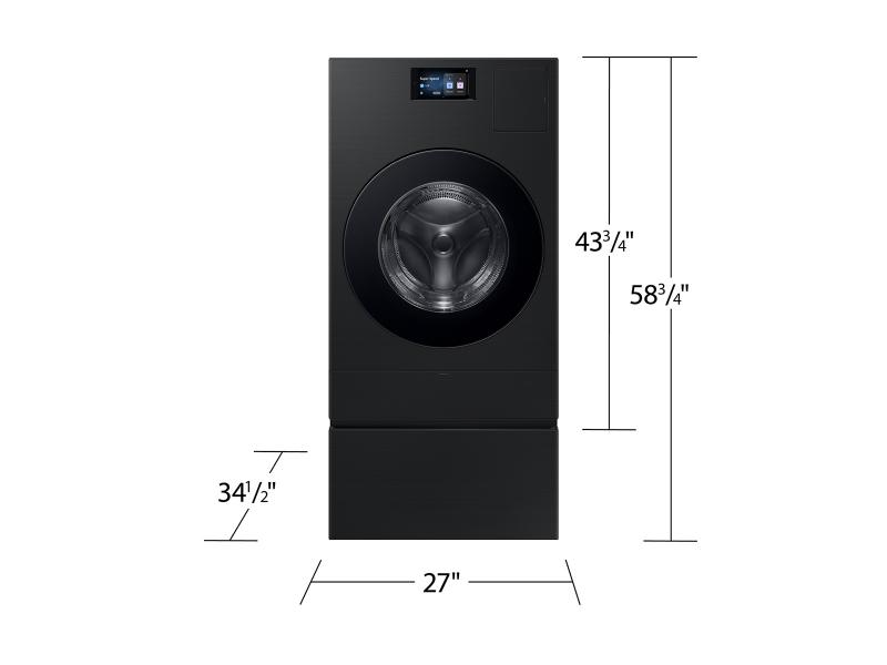 Samsung Bespoke AI Laundry Combo Pedestal with Storage Drawer in Brushed Black - WE702NB/US