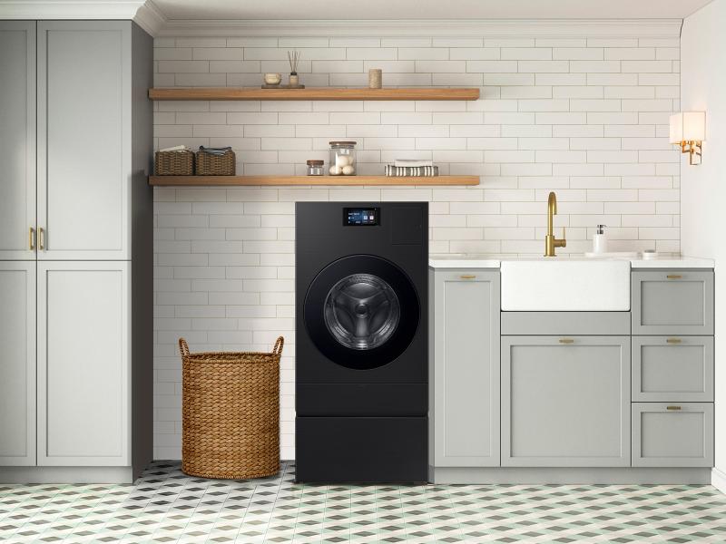 Samsung Bespoke AI Laundry Combo Pedestal with Storage Drawer in Brushed Black - WE702NB/US