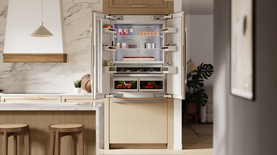 36" Bosch Benchmark Series French Door Bottom Freezer Refrigerator in Panel Ready - B36IT100NP