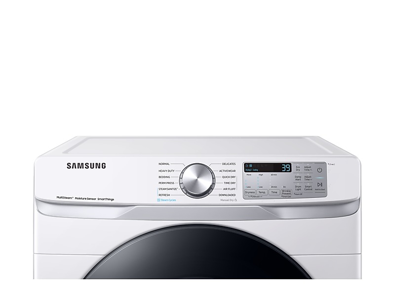 27" Samsung 7.5 Cu. Ft. Electric Dryer with Multi Steam and Steam Sanitize+ - DVE45B6305W/AC