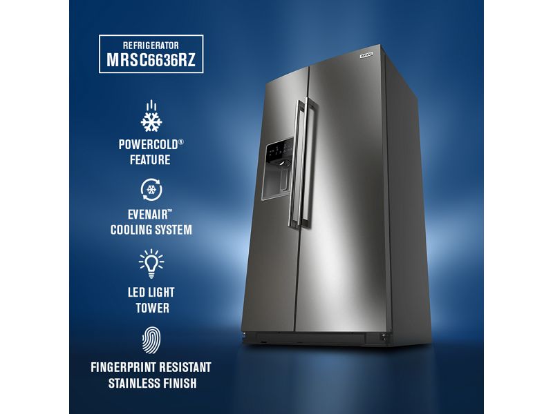 36" Maytag 20.8 Cu. Ft. Counter-Depth Side-by-Side Refrigerator - MRSC6636RZ