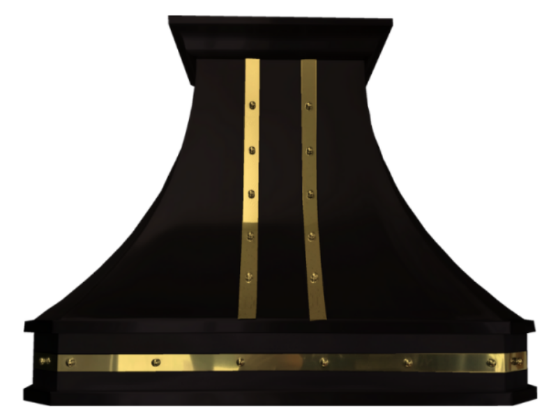 36" Cyclone Design Collection Wall Mount Range Hood in Matte Black Brass - DCB401236MBB