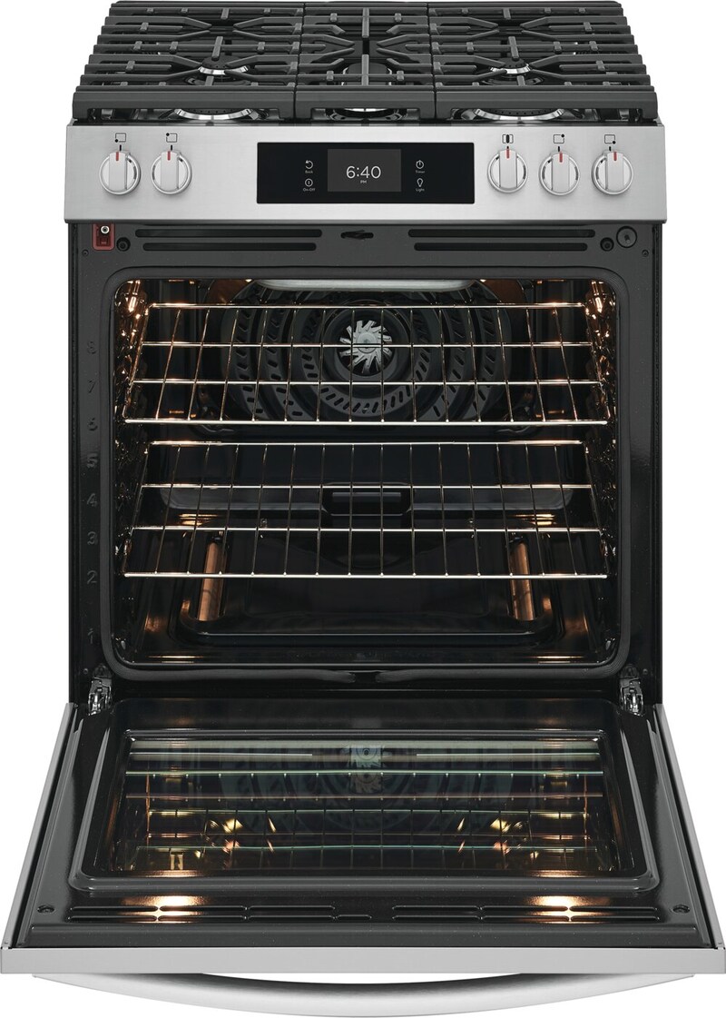 30" Frigidaire Gallery Front Control Gas Range with Stone-Baked Pizza - GCFG3070BF