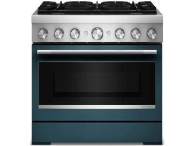 36" Kitchenaid 6 Burner Commercial-Style Dual Fuel Range - KFDS936SAG