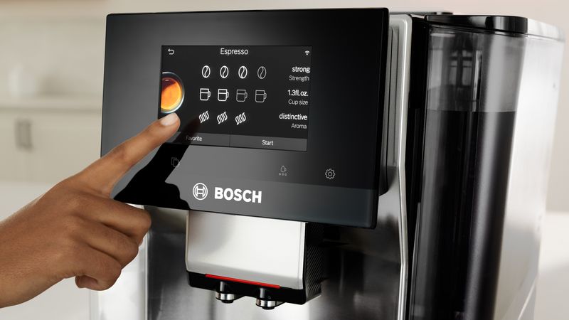 Bosch 800 Series VeroCafe Fully Automatic Coffee Machine with Removable Water Tank in Silver - TQU60307
