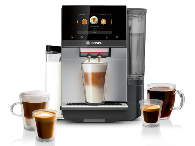 Bosch 800 Series VeroCafe Fully Automatic Coffee Machine with Removable Water Tank in Silver - TQU60307