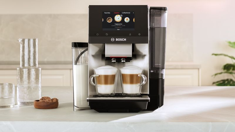 Bosch 800 Series VeroCafe Fully Automatic Coffee Machine with Removable Water Tank in Silver - TQU60307