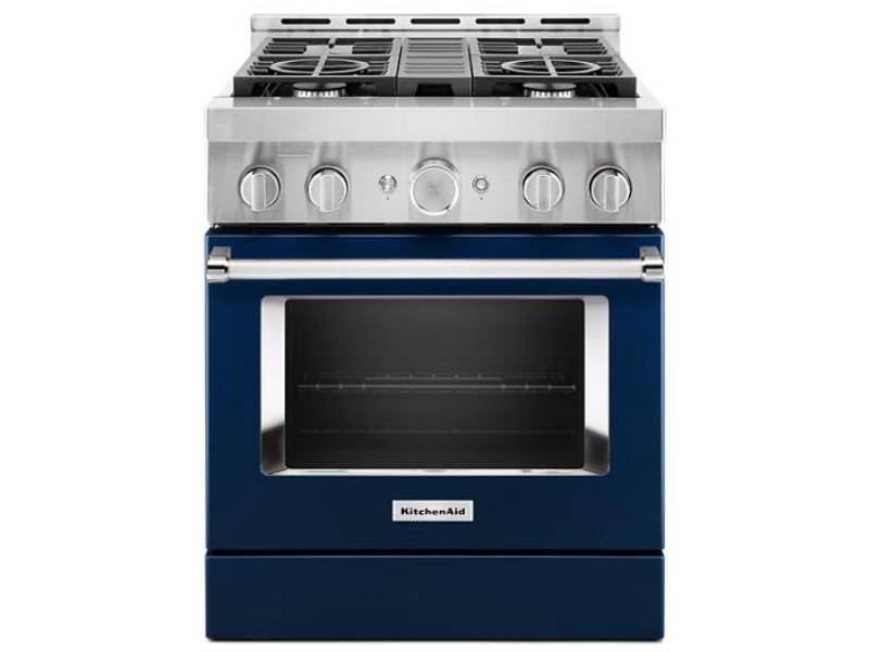 30" KitchenAid 4.1 Cu. Ft. Smart Commercial-Style Gas Range With 4 Burners - KFGC500JIB