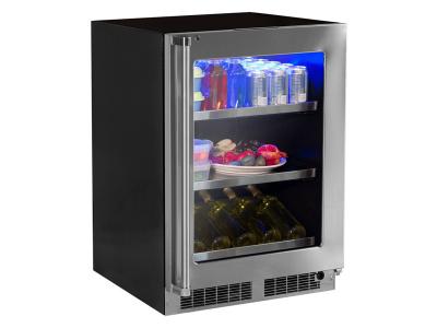 24" Marvel Professional Beverage Center with Display Wine Rack & Hinge Pin - MP24BCG0LS