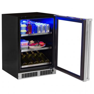 24" Marvel Professional Beverage Center with Display Wine Rack & Hinge Pin - MP24BCG0LS